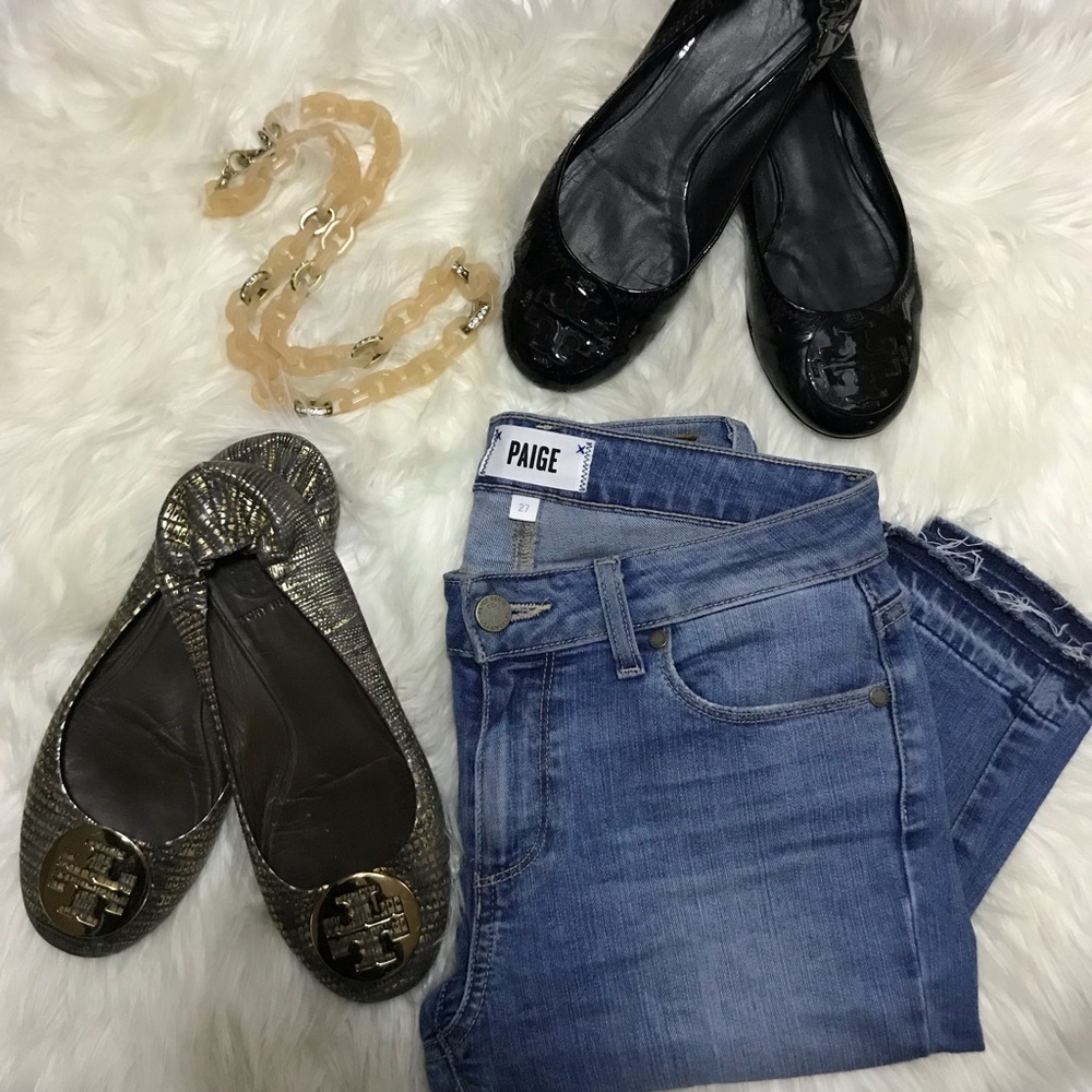 Tory Burch Leather Flats Size 7.5 bundle of 2